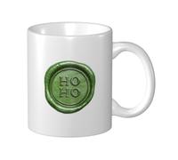 Woshuwo Tasse à café élégante en céramique avec sceau de cire aquarelle de Noël - 325 ml