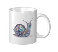 Woshuwo Tasse à café élégante en céramique motif escargot avec boule disco pour la maison et le bureau 325 ml