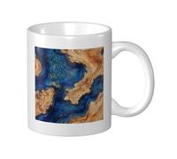 Woshuwo Tasse en céramique à texture époxy et saphir - Tasse à café élégante - Pour la maison et le bureau - 325 ml