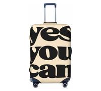 Woshuwo Texte Yes You Can On Beige Minimaliste Élastique Voyage Bagages Housses Anti-poussière Résistant aux Rayures Protecteur Valise Convient pour 55,9 à 61 cm