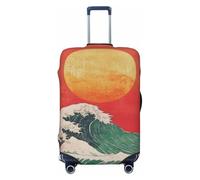 Woshuwo The Sun Rising Over Waves Housse de protection élastique pour valises de voyage Résistant à la poussière et aux rayures Convient pour 55,9 à 61 cm