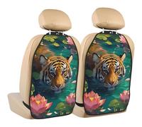 Woshuwo Tiger Lot de 2 protections de siège arrière de voiture avec poches de rangement pour protéger de la saleté, de la boue et des rayures
