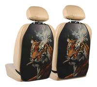 Woshuwo Tiger Lot de 2 protections de siège de voiture avec poches de rangement pour protéger de la saleté, de la boue et des rayures