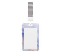 Woshuwo Tranche d'agate bleu clair coulissant porte-badge d'identification en plastique dur étui de protection pour infirmières bureau