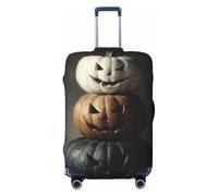 Woshuwo Trois citrouilles d'Halloween sombres Academia esthétiques housses de bagage de voyage élastiques anti-poussière résistant aux rayures pour valise de 55,9 à 61 cm