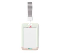 Woshuwo Vase avec tulipes rose et menthe - Porte-badge coulissant minimaliste en plastique rigide - Pour infirmières et bureau