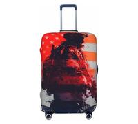 Woshuwo Veteran's Day - Housse de protection élastique pour valise, résistante à la poussière et aux rayures, motif drapeau américain, soldat - 55,9 à 61 cm