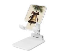 Woshuwo Vieille cloche de Noël ruban marron pliable support de téléphone portable angle réglable hauteur bureau portable support de téléphone portable compatible avec tous les smartphones blanc style