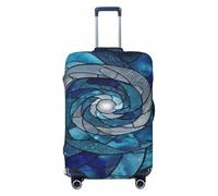 Woshuwo Vitrail abstrait dynamique spirale élastique couverture de bagages de voyage anti-poussière résistant aux rayures protection valise pour 55,9 cm à 61 cm
