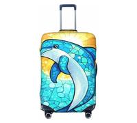 Woshuwo Vitrail Dauphin sautant élastique Bagages de voyage Housse de protection anti-poussière et anti-rayures pour valise 55,9 à 61 cm