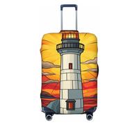 Woshuwo Vitrail Grand phare sur la rive rocheuse élastique pour bagages de voyage résistant à la poussière et aux rayures pour valises de 55,9 à 61 cm