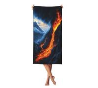 Woshuwo Volcano Eruption Serviette de plage 69,5 x 140,7 cm Serviette de plage légère Séchage rapide Couverture pour les vacances