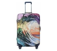Woshuwo Waves Rising Violently Housse de protection élastique pour valise, anti-poussière et résistante aux rayures pour valises de 55,9 à 61 cm