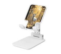 Woshuwo White Deer In The Forest Support pliable pour téléphone portable à angle réglable en hauteur Compatible avec tous les smartphones Blanc