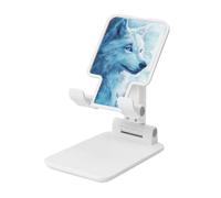 Woshuwo White Wolf Fantasy Support pliable pour téléphone portable à angle réglable en hauteur Compatible avec tous les smartphones Blanc