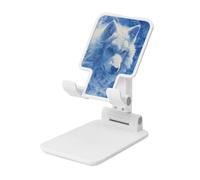 Woshuwo White Wolf Support pliable pour téléphone portable à angle réglable Compatible avec tous les smartphones Blanc