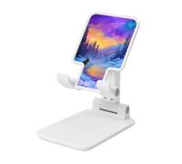 Woshuwo Wolf In Snow Support de téléphone portable pliable avec angle réglable en hauteur Compatible avec tous les smartphones Blanc