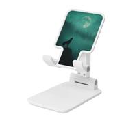 Woshuwo Wolf Moon Mountain Support pliable pour téléphone portable à angle réglable en hauteur Compatible avec tous les smartphones Blanc