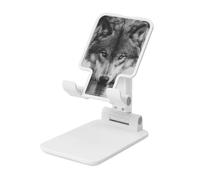 Woshuwo Wolf Support pliable pour téléphone portable à angle réglable en hauteur Compatible avec tous les smartphones Blanc