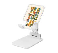 Woshuwo Yes You Can Support pliable pour téléphone portable à angle réglable en hauteur Compatible avec tous les smartphones Blanc