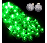 WoskjXas 100 Pièces Mini Boule Lumineuse Led Rond Ballons Lampes Led Balloon Lumière Alimenté par Batterie Mini Ballons Lampes Décorations pour Noël, Halloween, Fête, Mariage, Bricolage [vert]