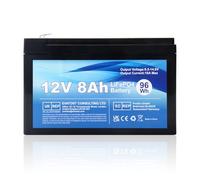 WoskjXas 12V 8Ah LiFePO4 Batterie de Lithium Rechargeable, Cycle Profond 2000 Fois avec Protection BMS, Batterie LiFePO4 pour Les Bateaux à Moteur, Camping, Scooters, USP,Éolienne, Solaire, Onduleurs