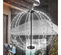 WoskjXas Lanterne Solaire Exterieur 30cm 8 Modes IP65 Imperméable Lanterne Exterieur Solaire Lanterne Jardin 96 LEDs Lanterne Solaire Suspendue Lanterne Ronde Solaire pour Balcon Terrasse Cour[Blanc]