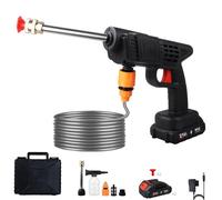 WoskjXas Nettoyeur Haute Pression Portable sans Fil, 21V Nettoyeur Haute Pression à Batterie avec 2 Buses, Nettoyeur Haute Pression Portable avec 2 Batteries pour Voiture/Jardin/Terrasse,Tuyau De 5M