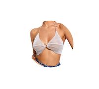 Wosois Haut court en cristal avec chaîne de corps sexy dos nu pour carnaval, fête, boîte de nuit, accessoires de poitrine, bijoux pour femmes et filles, taille unique, Cristal, Strass