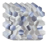 WoStick Carreaux muraux autocollants avancés en métal, 4 mm d'épaisseur, carreaux muraux autocollants avancés avec métal brossé, 10 feuilles/paquet