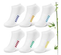 Wostock 6 paires Chaussettes Bambou Femme Socquettes Anti-odeur Respirantes Douces Confortables Classiques pour Sneakers Baskets Chaussures, EU35-40