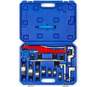 Wostore Kit de cintreuse de tube à cliquet avec fixation inversée, diamètre extérieur de 0,6 à 2,2 cm, 7 têtes en alliage d'aluminium, cintreuse manuelle à 90° pour tuyau hydraulique en cuivre et