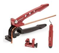 Wostore Kit de cintreuse de tubes à 180 degrés pour outil de cintrage de tuyaux de 1/4", 5/16" et 3/8" avec mini cintreuse de tubes de 3 à 22 mm - Outil d'ébavurage en cuivre et aluminium fin en acier