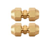 Wostore Lot de 2 connecteurs d'extension de tuyau en cuivre, adaptateurs de raccord de tuyau AC de 0,95 cm et 9,5 mm avec écrous évasés CVC, raccords en cuivre à souder gratuits pour systèmes de