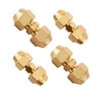 Wostore Lot de 4 raccords d'extension de tuyau en cuivre, adaptateurs de raccord de tuyau AC de 6,35 mm et 0,95 cm avec écrous évasés CVC, raccords en cuivre à souder gratuits pour systèmes de