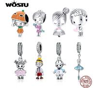 WOSTU-Pendentif en argent regardé 925 pour femme, breloques cool pour garçon et fille, perles de sport, convient au bracelet original, collier à faire soi-même, cadeau Leon FIC514