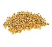 Wosune 500pcs Perles à sertir, Fabrication de Bijoux Perles d'arrêt Simples à Utiliser Perles d'espacement Bricolage Perles d'arrêt pour Collier Bracelet Bricolage(Or Imitation)