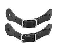 Wosune Sangle d'éperon de Cheval, Sangle de Cheval Accessoires d'équitation Leatherw 1 Paire pour Ceinture d'équitation pour Ceinture en Cuir Noir pour Accessoire de Cheval(Black)