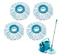 Wosyoodo 4 Pièces Têtes de Rechange Compatibles avec Leifheit Clean Twist Disc Mop Ergo, Système à 2 Fibres Microfibre, Lavable Machine 60°C, pour Tous Types de Sols