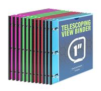 WOT I Lot de 12 classeurs télescopiques à 3 anneaux de 2,5 cm, classeur extensible et flexible - Design breveté pour une portabilité facile, peut contenir 225 feuilles, 4 couleurs vives pour l'école