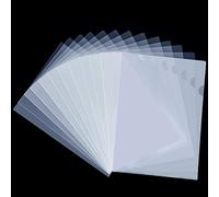 WOT I Lot de 48 chemises en plastique transparent - Pochettes de type L pour documents format A4/lettre, couleur transparente