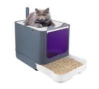 WOTAT Bac à Litière Autonettoyante,Désinfection UV,Bac Litiere pour Chat avec Pelle,Caisse Chat Litiere Portable,Litiere Fermée pour Chat,Maison de Toilette Chat XXL,2 Ouvertures,Anti-Odeur