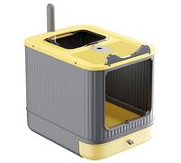 WOTAT Maison de Toilette pour Chat,2 Portes,Bac à litière fermé Chat,Nettoyage Facile,Filtre et Pelle à litière,Bac Litiere Lapin,Animal Toilette