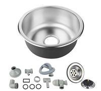 WOTAT Petit Évier De Cuisine, Bol Unique Évier En Acier Inoxydable Camping-car RV Pour Installation Encastrée Et Encastrée Égouttoir Réversible,Évier de Cuisine en Acier Inoxydable 1 Bac (41*41*20cm)