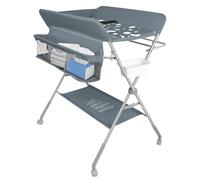 WOTAT Table a Langer Pliante avec Lavabo pour Remplacement de la couche,Table a Langer Pliante avec Ceinture de Sécurité et Panier de Rangement,jusqu'à 25 kg,peu Encombrante et Stable