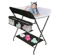 WOTAT Table à Langer Pliante avec Panier de Rangement,Charge Max 25KG pour Nouveaux-Nés Design Ergonomique,Table à Langer Pliable et Portable,Ceinture de sécurité,Réglable en hauteur