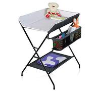WOTAT Table à Langer Pliante avec Panier de Rangement,Charge Max 25KG pour Nouveaux-Nés Design Ergonomique,Table à Langer Pliable et Portable,Ceinture de sécurité,Réglable en hauteur
