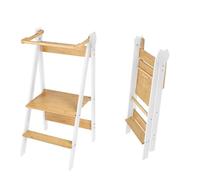 WOTAT Tour d Observation Enfant,Tour d'observation Montessori,Marchepied pour Enfants réglable en Hauteur de 2 marches,Tour d'apprentissage Montessori,Pliable,Sécurité,Aide à la Cuisine