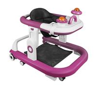WOTAT Trotteur Babywalker 4 en 1 Chariot d'éveil et de marche Trotteur - fonction basculante Transat avec roulettes, lumière, musique, aire de jeu Table à manger Trotteur Pliable