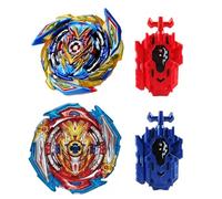 Wotean Gyroscope Turbos Kit toupie de Combat 4D Arena Metal Fusion avec Lanceur de Bataille, Coffret Cadeau pour Enfants(163+173-1)